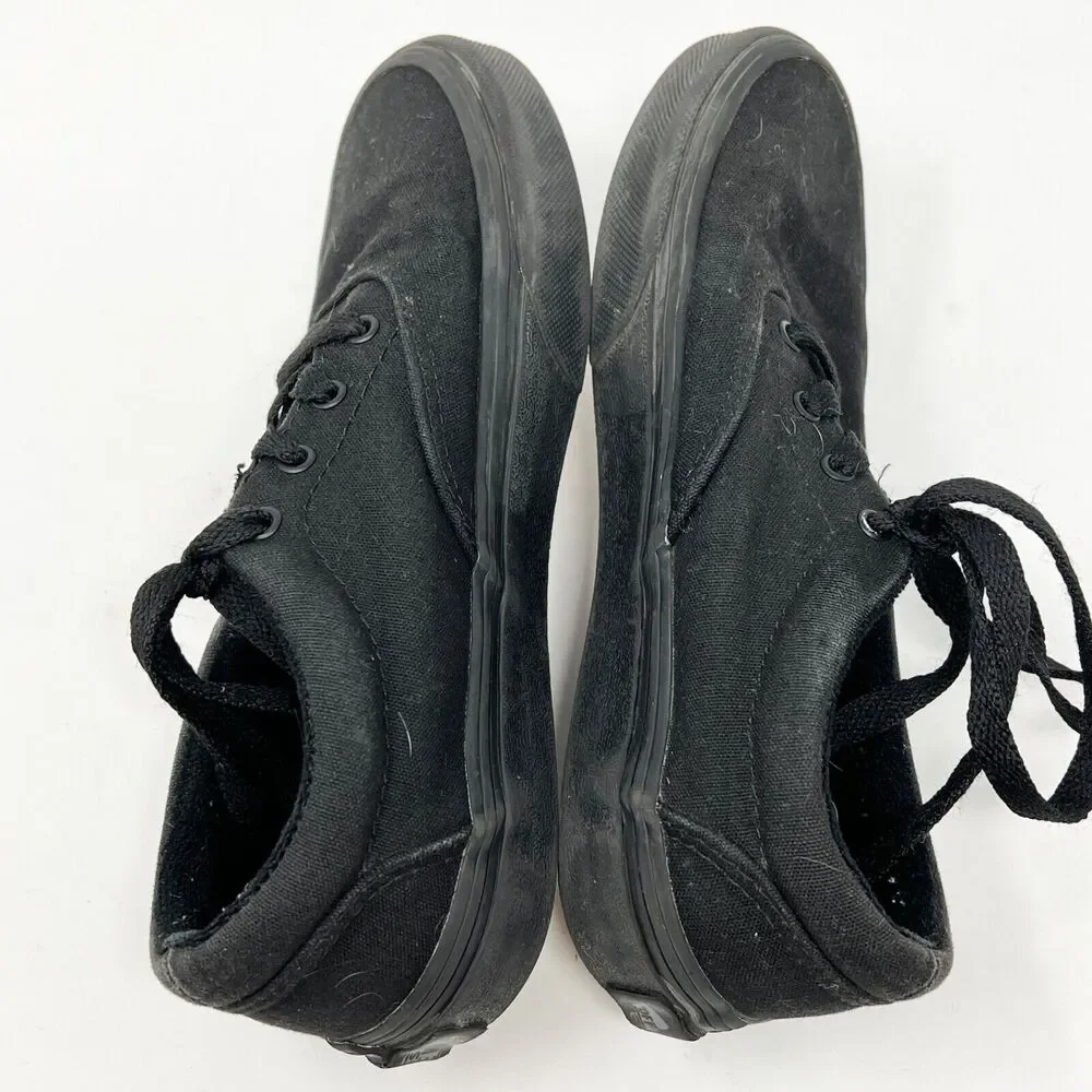 Vans Era Skate Shoes All Black Canvas Unisex Size 2 Youth